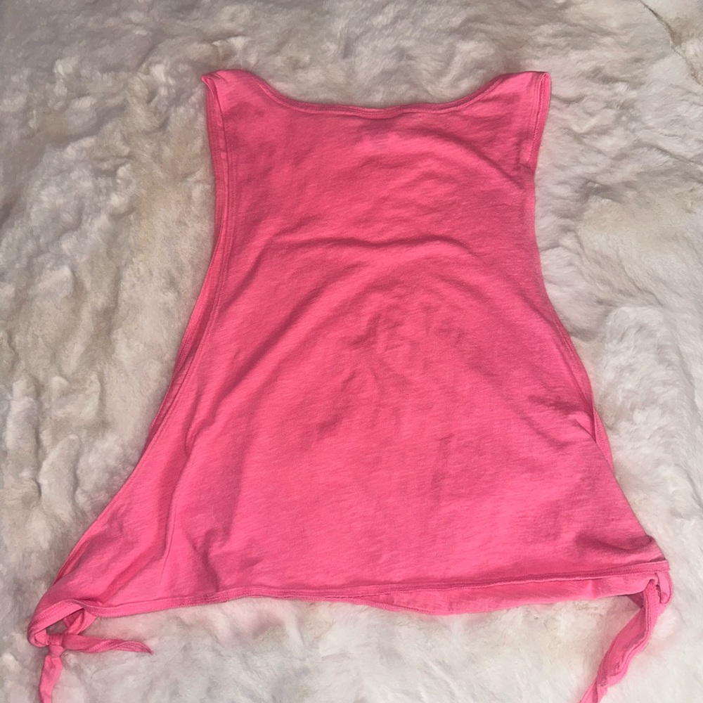PINK side tie shirt -Meduim